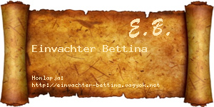 Einvachter Bettina névjegykártya