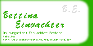 bettina einvachter business card